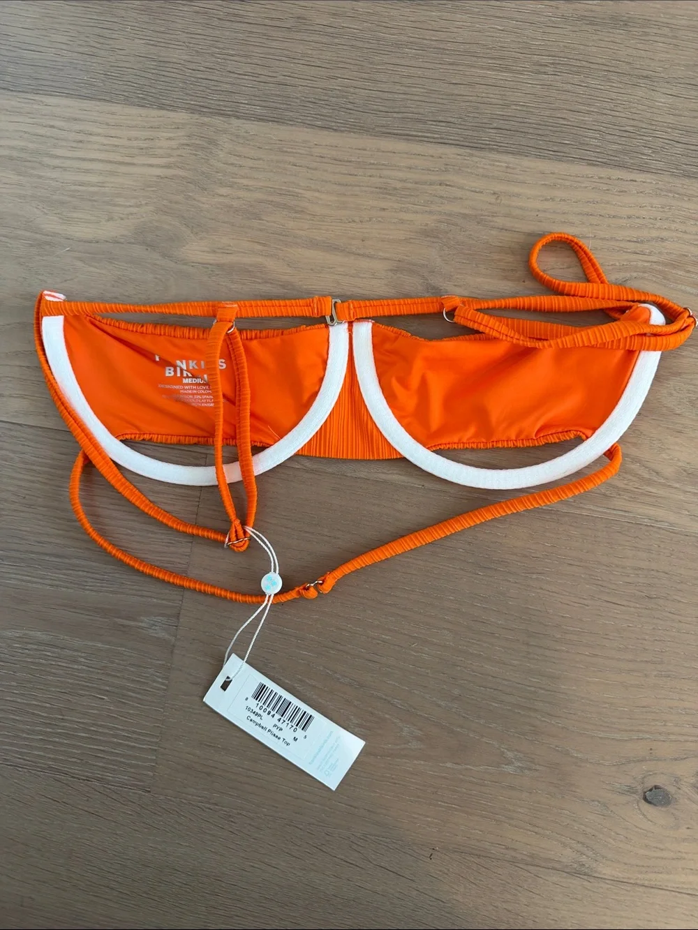 Frankie’s Campbell Plissé Underwire Bikini Top - Papaya